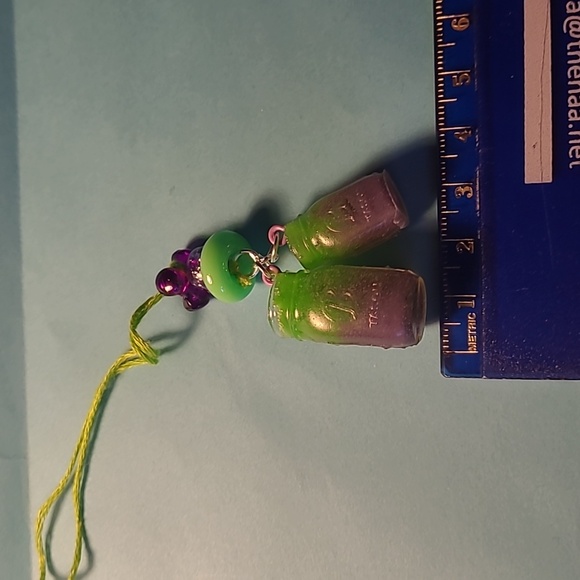 Purple and green mini jar phone charm - Picture 3 of 3
